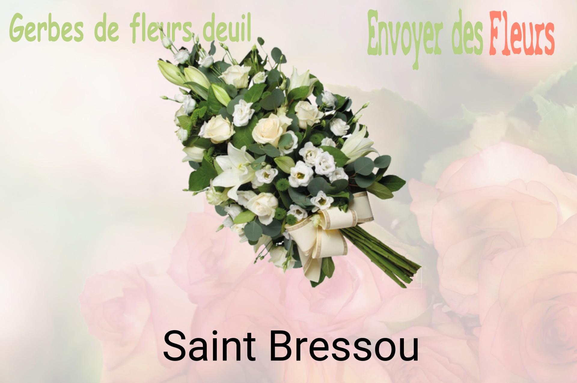 Gerbe de fleurs de deuil livrée à Saint-Bressou
